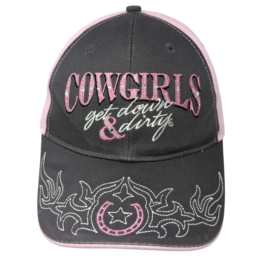 Cowgirls Get Down & Dirty Strapback Baseball Cap Multicolor One Size 6 Panel CSI